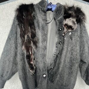 Vintage Fox,shawl style sweater